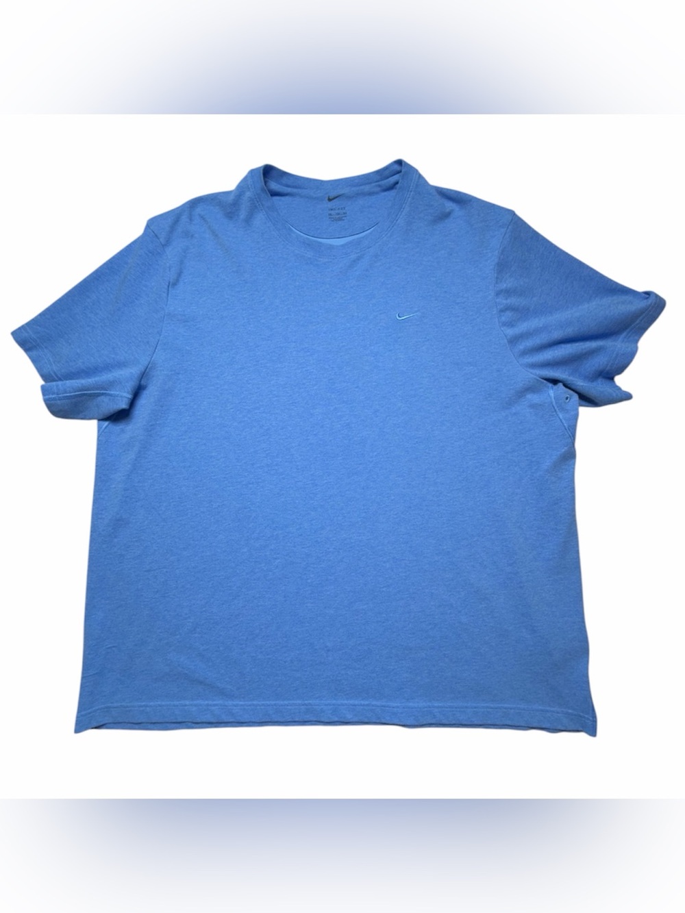 Nike Dri-FIT Mens XXL Blue T-Shirt Short Sleeve Athletic Blue Swoosh Tee